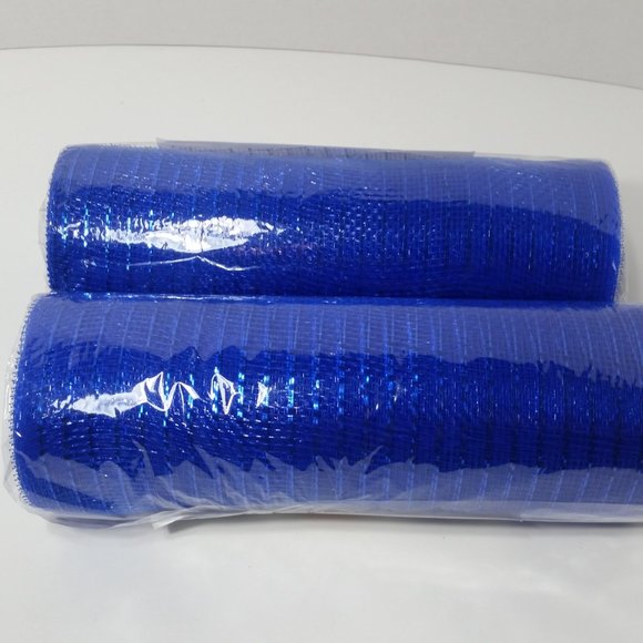 2 Rolls Deco Mesh Wreath Making Crafts Blue - Picture 4 of 5